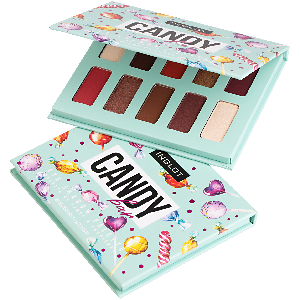 Paleta očných tieňov Inglot, 15,3 g, čokoládová tyčinka