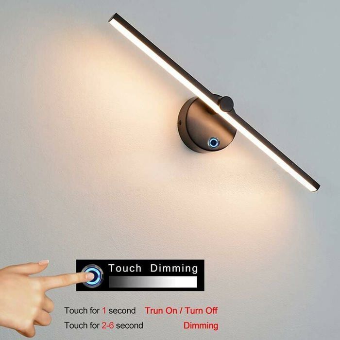 Lampes LED dimmables pour miroir, applique salle de bain rotative à 300°, 8W 4000K, idéale pour éclairage de miroir YYV