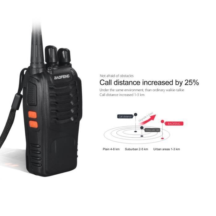 Baofeng BF-888S Walkie Talkie 16CH Signaalband UHF 400-470 MHz Oplaadbare Tweewegradio met Oplader (Set van 2 radio's)