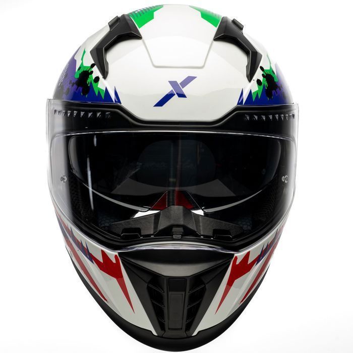 Casco integral para moto MOTOBLOUZ EROS JOKR con visera solar | Homologado ECE 22.06 | Pinlock incluido | Blanco brillante |