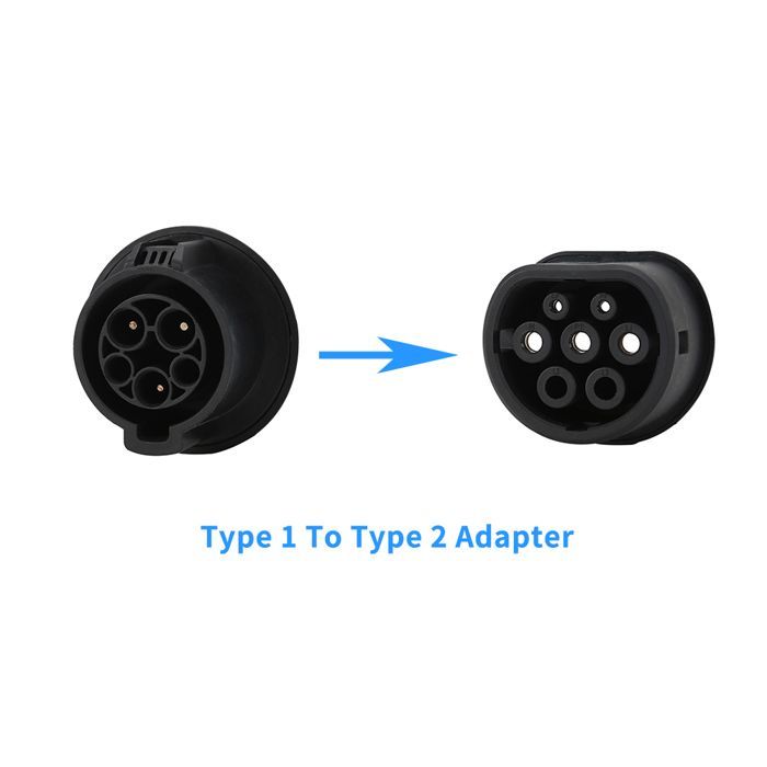 Adaptador de conector de carga para vehículos eléctricos JATRHG Tipo 1 a Tipo 2, convertidor SAE J1772 a IEC62196