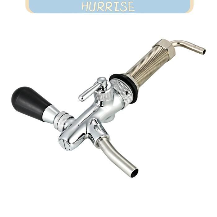 Grifo de barril de cerveza de flujo ajustable Tbest, grifo de cerveza cromado de presión ajustable, grifo de vástago para bricolaje (vacío)