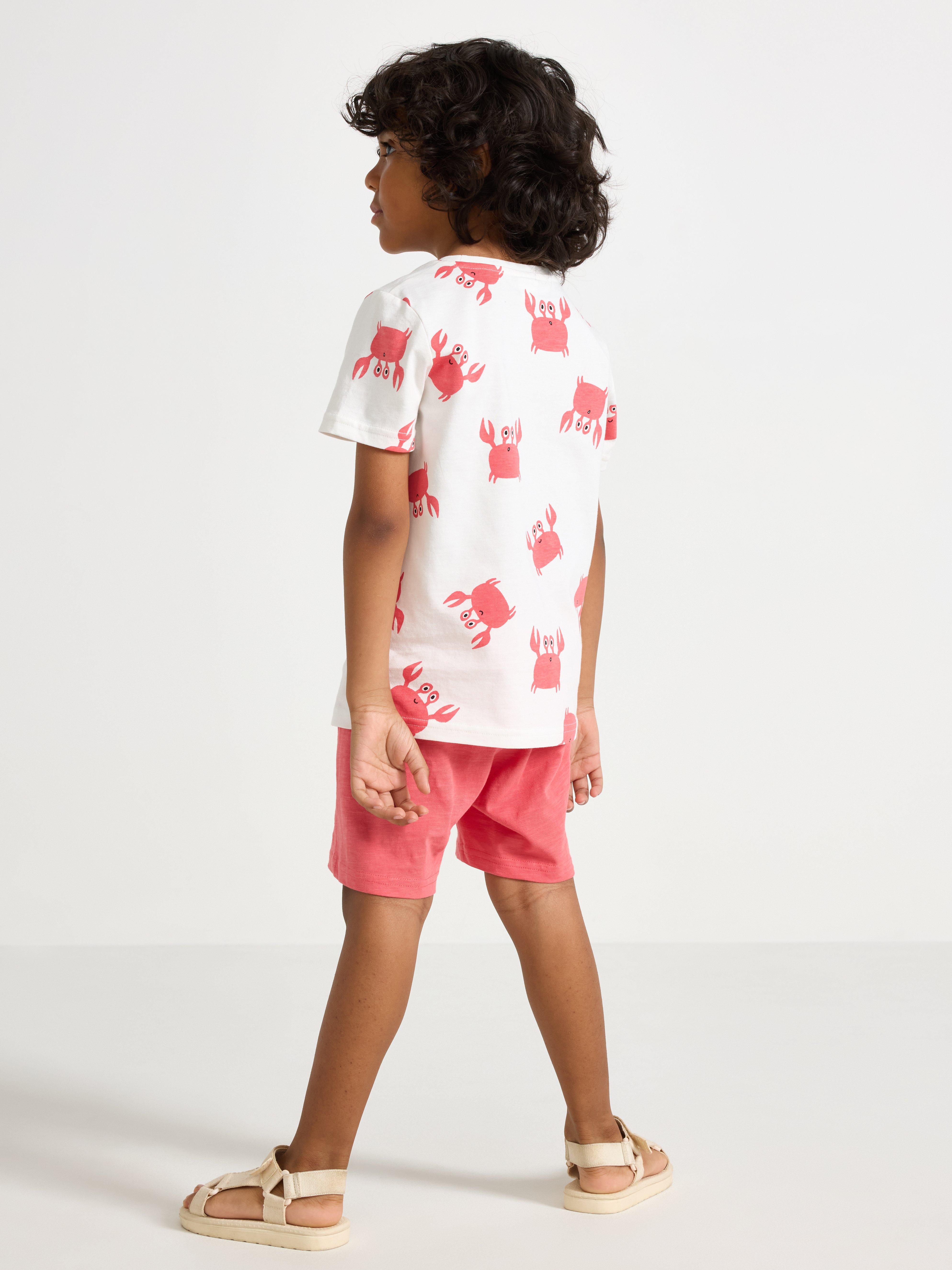 Conjunto - camiseta e shorts branco claro acinzentado