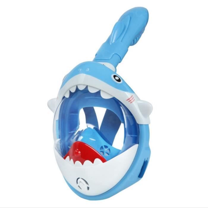 Masque de Plongée pour Enfant Requin Masque de Plongée avec Tuba, Anti-buée, Anti-Fuite, Panorama 180° Système Dry Top Respiration