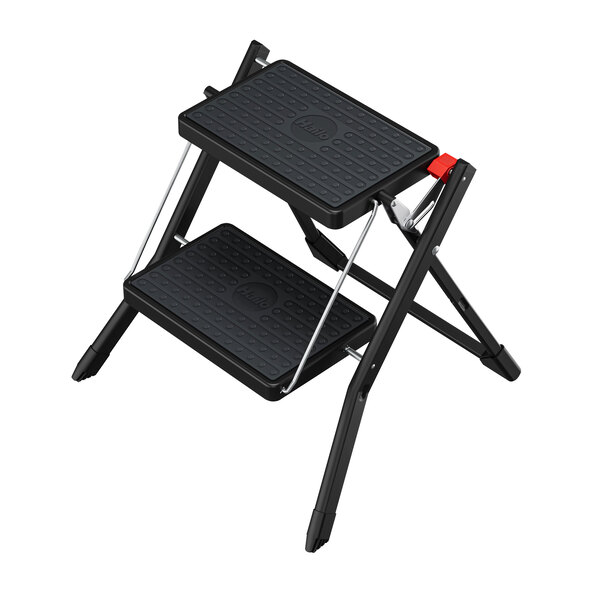 Scaun pliabil cu 2 trepte, negru