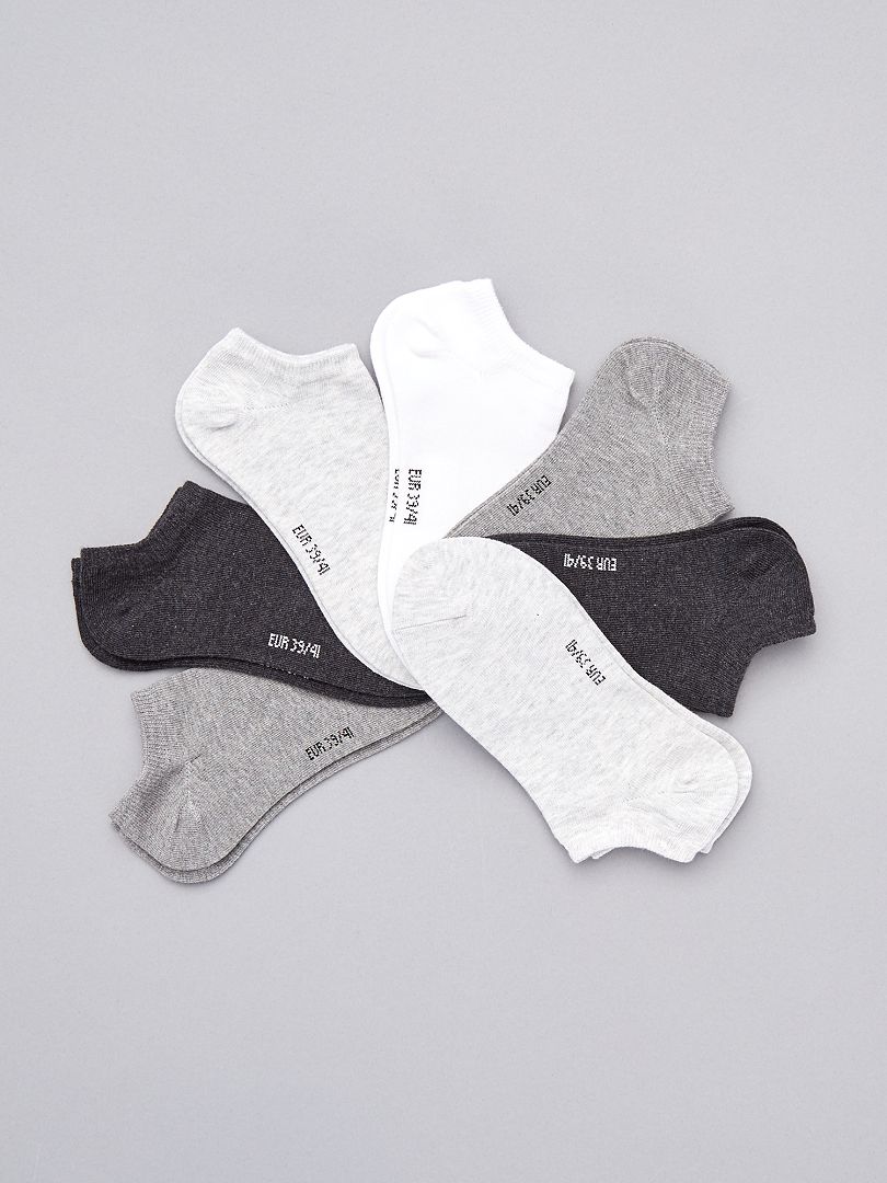 Conjunto de 7 pares de meias fantasmas - cinza