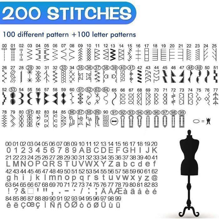 UTEN 2685A Electronic Free Arm Sewing Machine with 200 Stitches and Extension Table for Beginners and DIY Enthusiasts