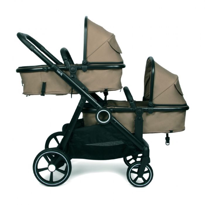 Baninni Luiz XL Double Stroller Taupe – Innovative Solution with Extra Spacious Convertible Seats from Birth to 22 kg