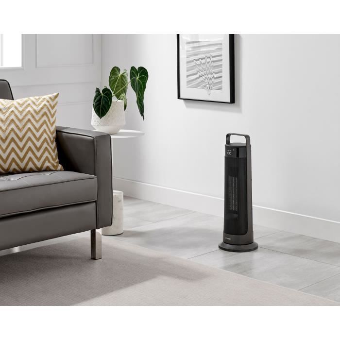 Calefactor oscilante con ventilador - Cerámico - OCEANIC - 2000 W - Control remoto - Negro