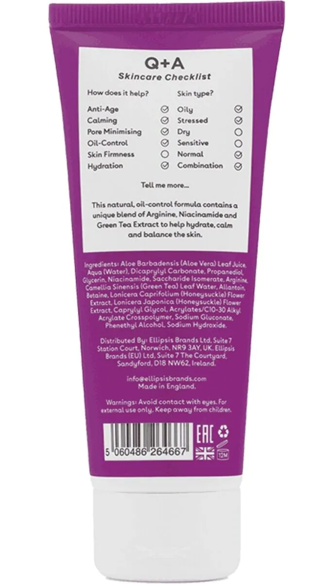 Q+A Amino Acid Oil-Free - Bezolejowy krem do twarzy z aminokwasem 75ml
