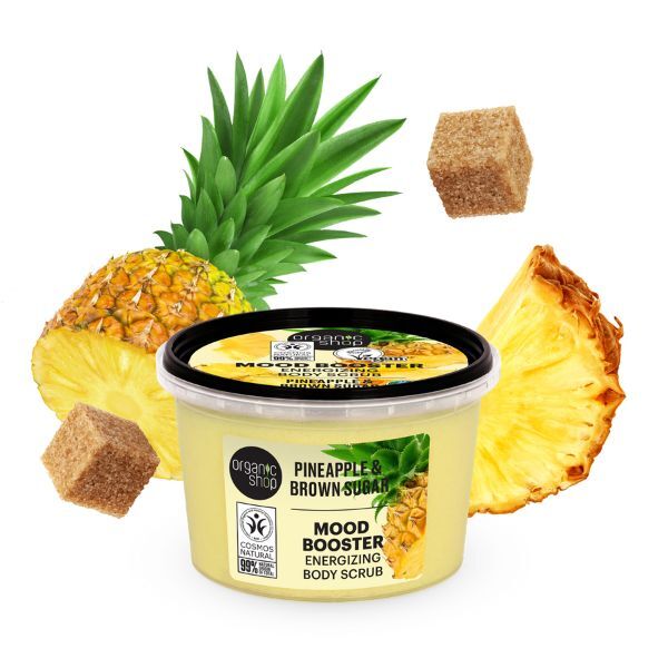 „Organic Shop“ energizuojantis kūno šveitiklis „Ananasai ir cukrus“, 250 ml