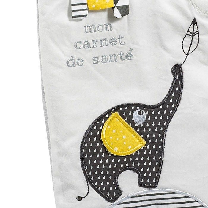 Funda de algodón gris para el libro de registro de salud