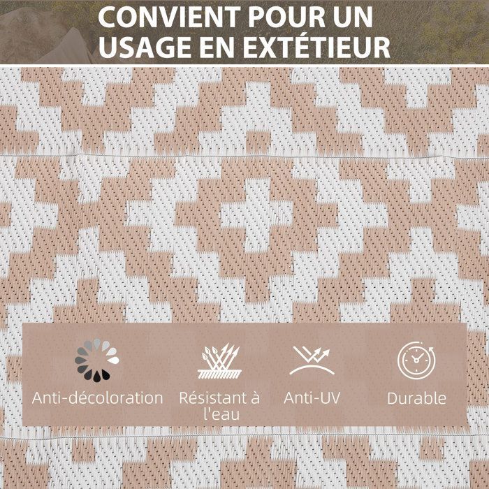 Outsunny - Buitenkleed - PP - 274x0,3x182cm - Beige