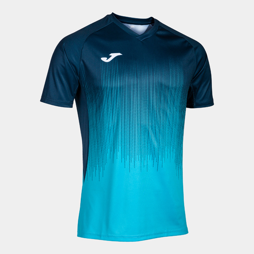  Košile Manga Corta Joma Tiger Iv Turquesa Flúor Marino