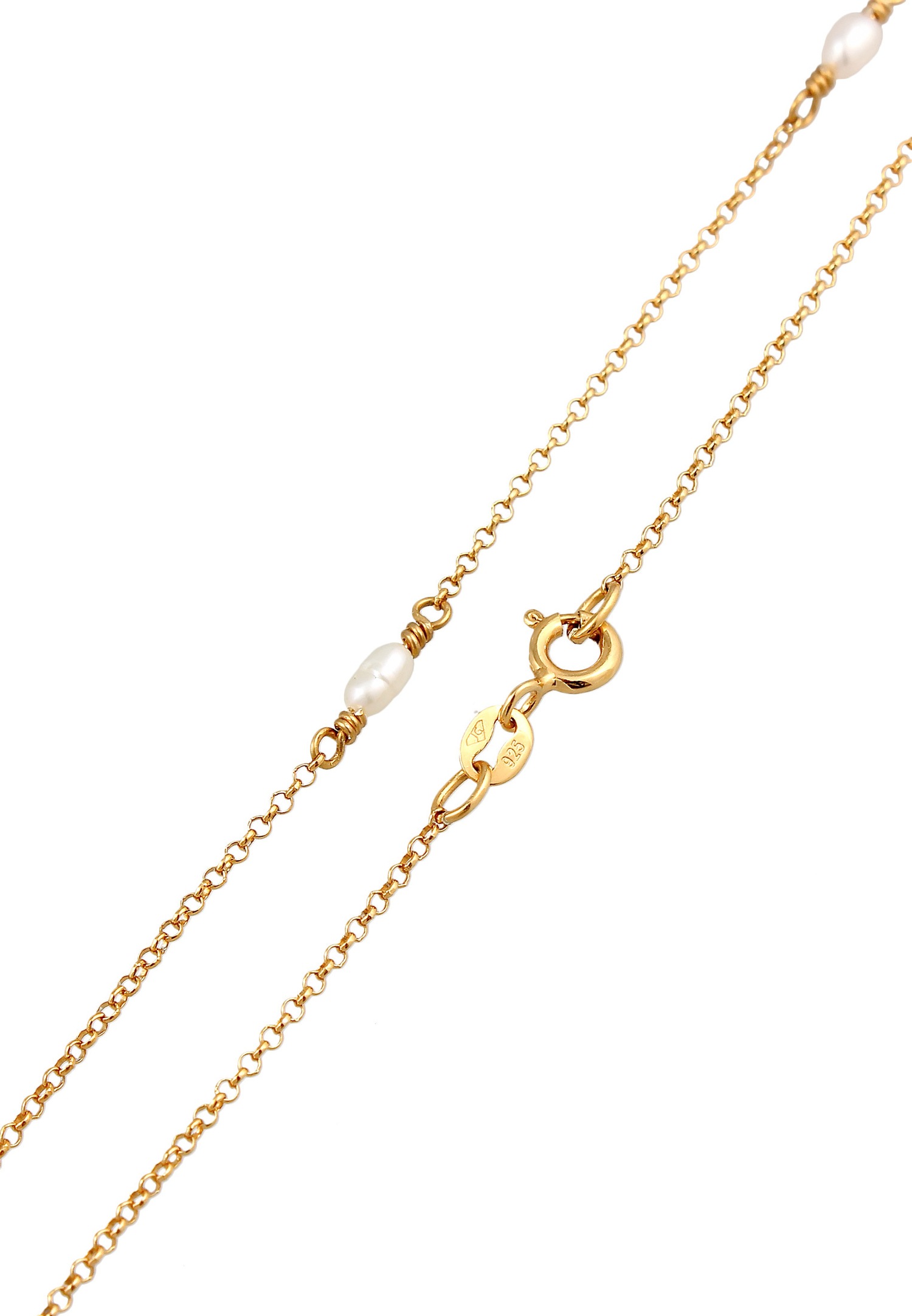 Elli Femme de base tendance avec perles de culture d'eau douce en argent sterling 925 plaqué or