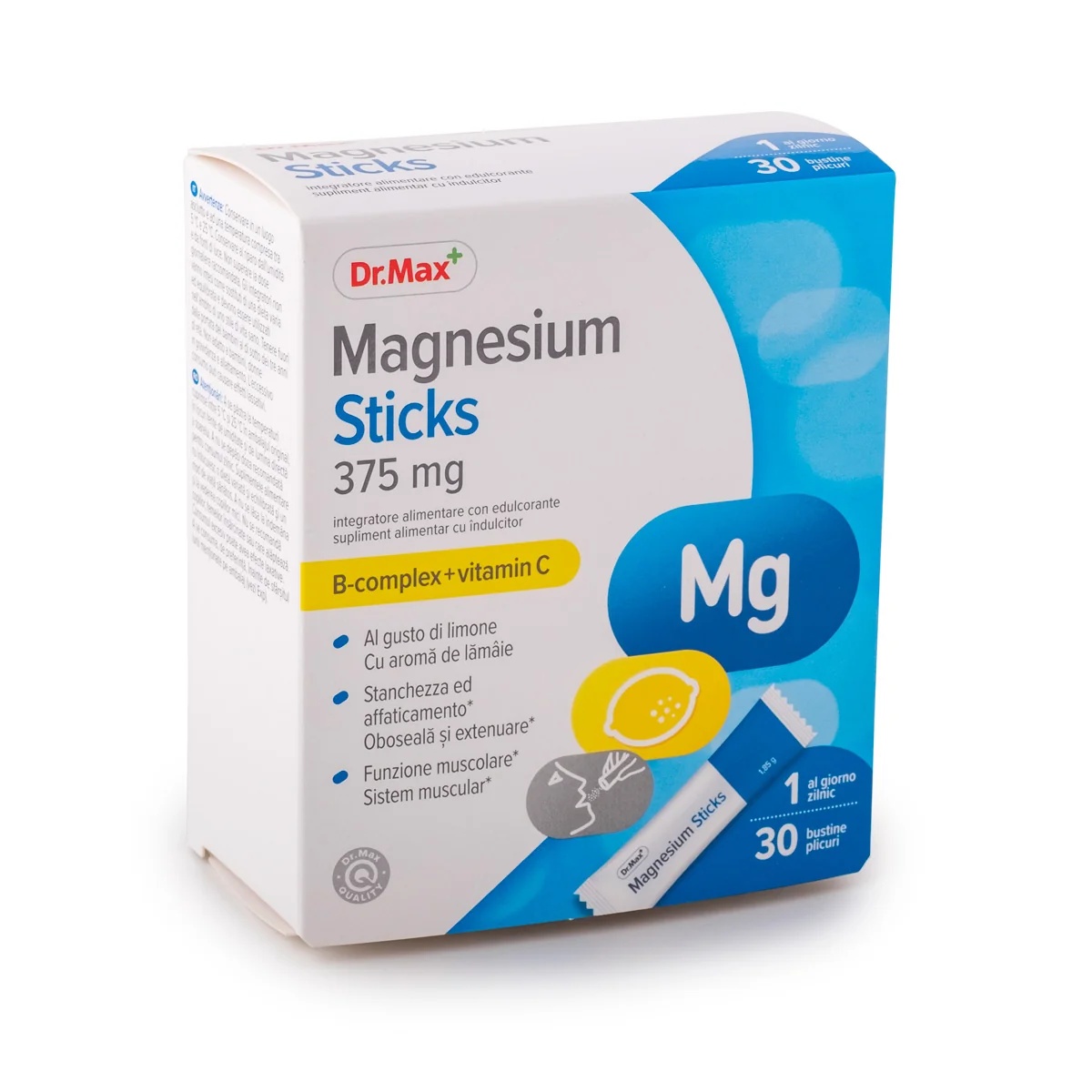 DR. MAX Dr.Max Magnesiumrepen 375 mg 30 orodispergeerbare sachets Voedingssupplement met magnesium en vitaminen