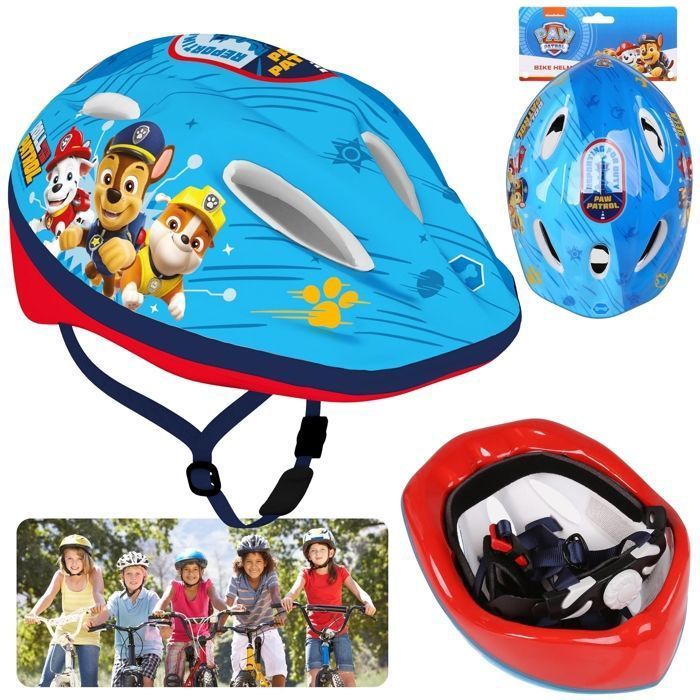 Paw Patrol Casque de vélo bleu pour enfant, garçon, réglable 52-56 cm
