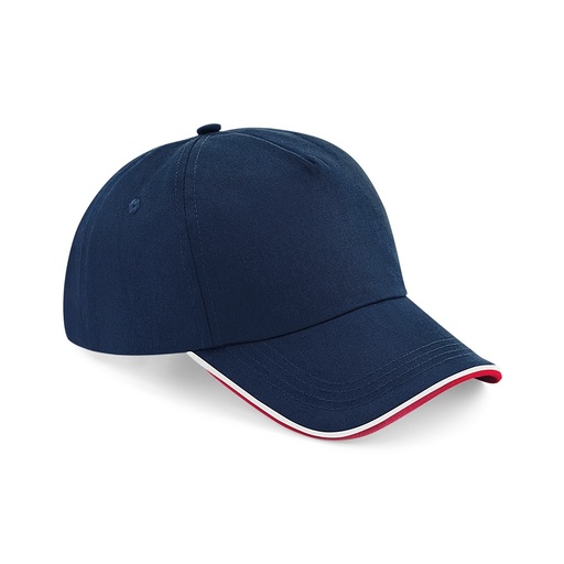 Casquette Beechfield Authentic à cinq panneaux avec passepoil