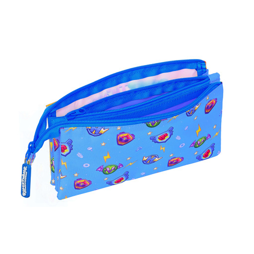  Trousse à crayons triple Safta Superthings Série 7, 220 x 30 x 120 mm, bleu/multicolore