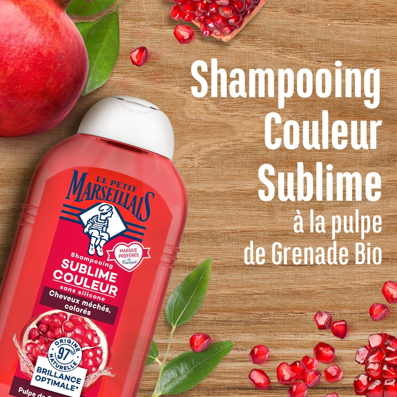 Le Petit Marseillais Shampooing Infusion Couleur coquelicot et grenade Bio - Le flacon de