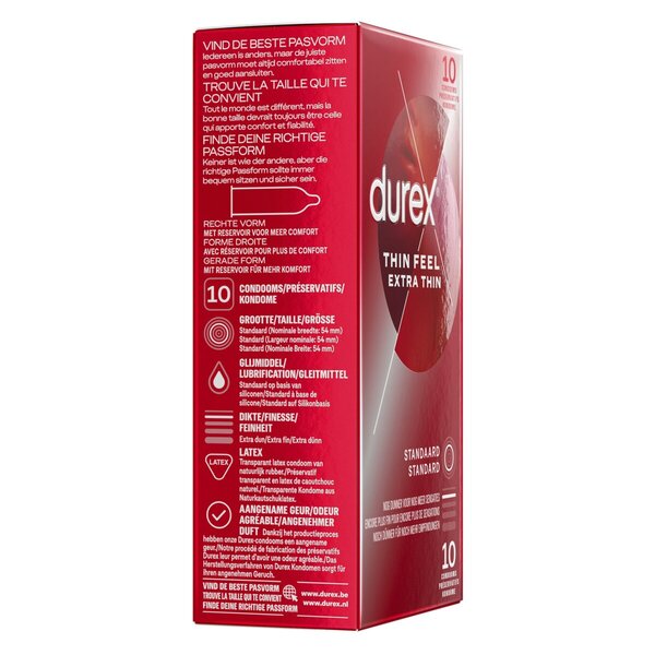 Preservativi Durex Thin Feel Extra Sottili<br>Dispositivo medico - 10 pezzi