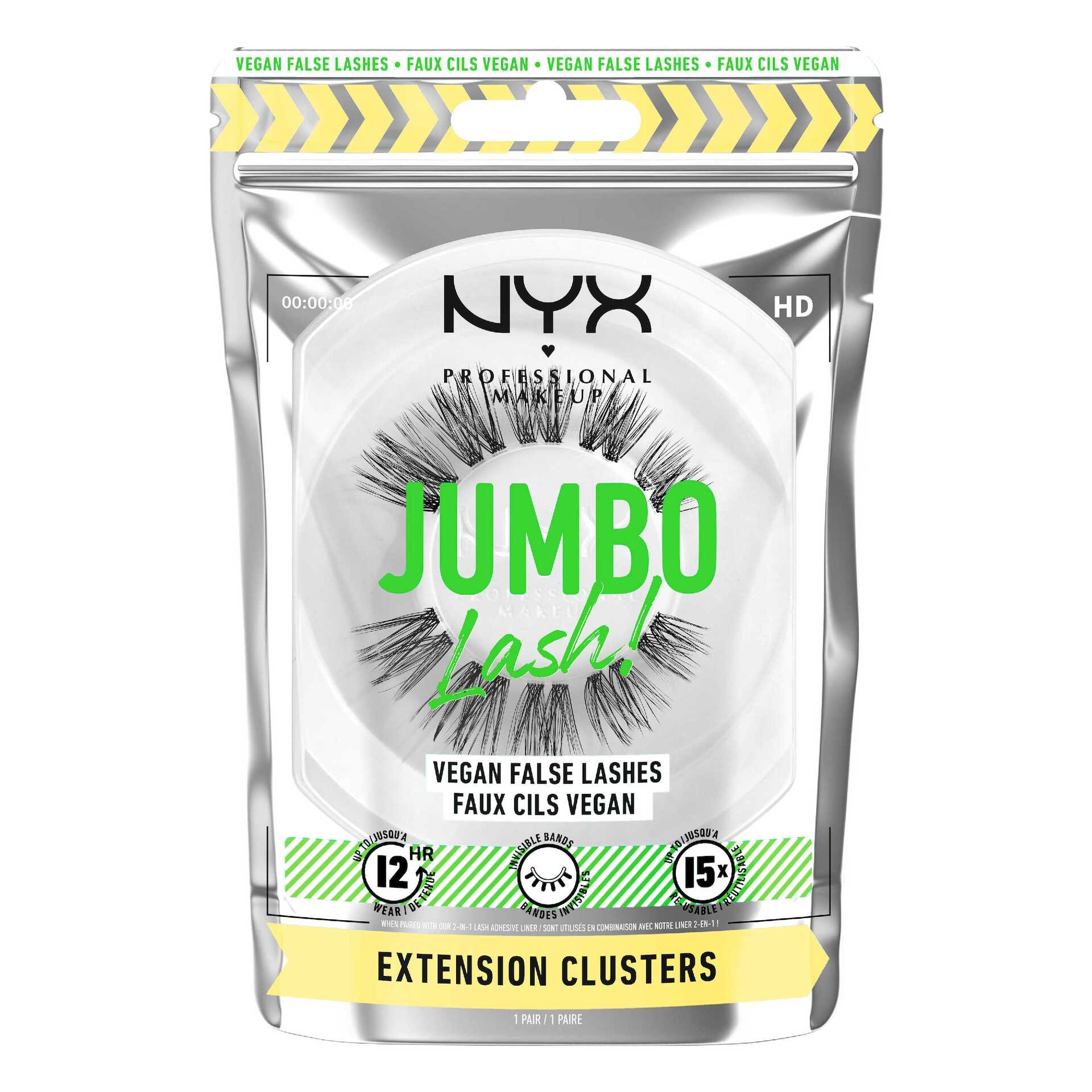 Jumbo szempilla! Vegán műszempillák 1 hosszabbító fürtök - NYX Professional Makeup
