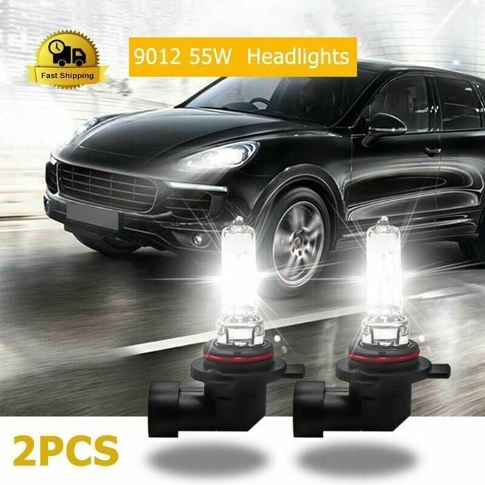2 bombillas halógenas de proyector transparentes 9012 HIR2 PX22D para faros delanteros de coche, 12 V, 55 W, para luces antiniebla y luces diurnas (DRL) PZCC