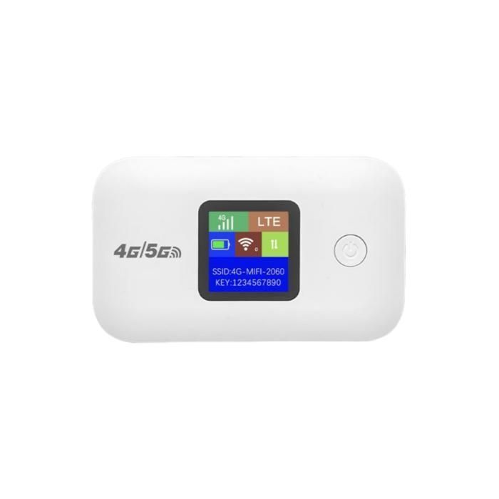 Router portátil, Wi-Fi, 4G/5G LTE, 3000 mAh, transmisión de alta velocidad, conexiones multidispositivo, compacto y portátil, blanco