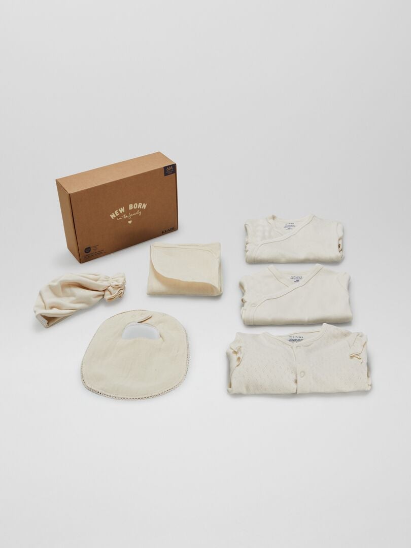 Unisex geboortebox voor pasgeborenen - 6 stuks - BEIGE