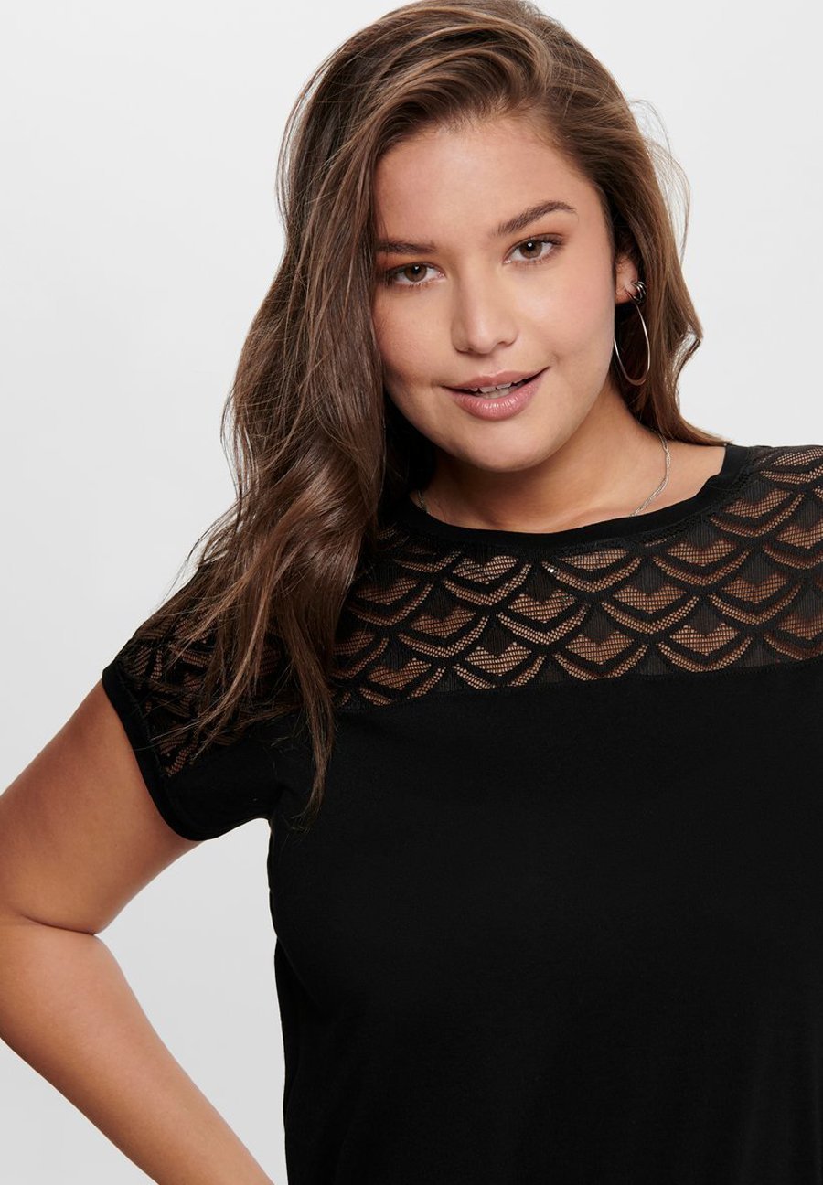 ONLY Carmakoma CARFLAKE LIFE S/S MIX JRS - Základné tričko - čierne