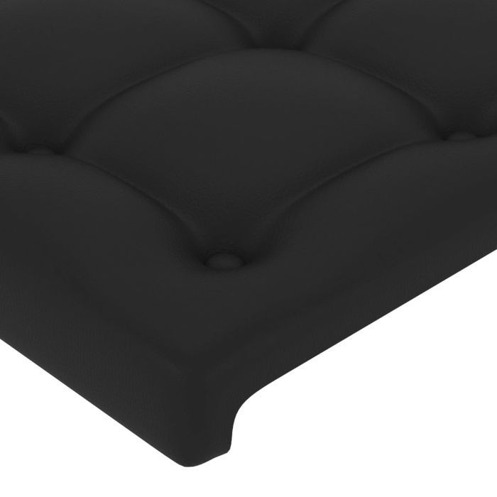 Sort 200 x 200 cm - Træseng - Stabil og holdbar - Sengestel - Madras medfølger ikke - Sort 200x200 cm kunstlæder 001_514551