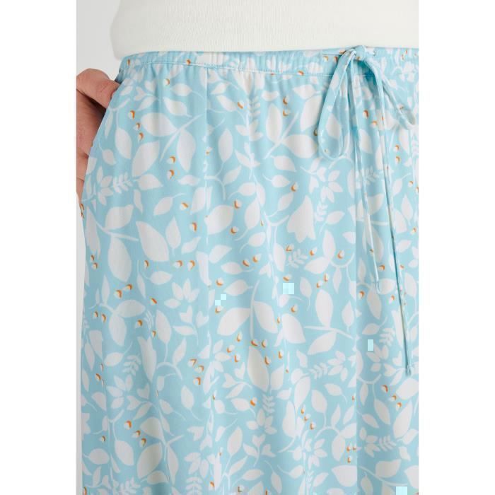 Damart - Stretch crêpe gebreide rok - Bladblauw