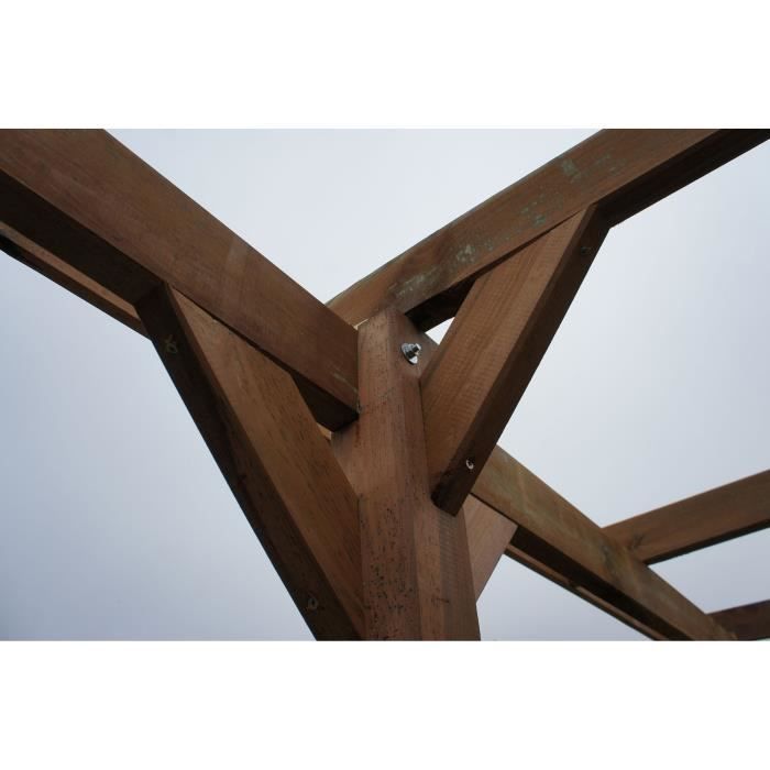 Cochera de madera maciza Delahaye - CHALET & JARDIN - Rectangular - Tratamiento en autoclave Clase III - 305x500x253 cm