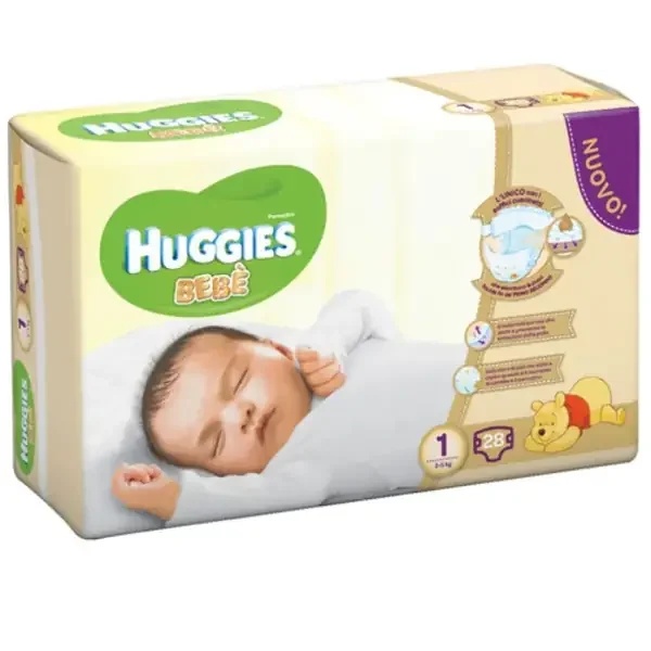 HUGGIES Baby Base Luiers, maat 1 (2-5 kg), 28 stuks