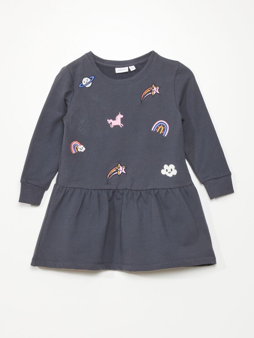 Vestido moletom estampado - AZUL