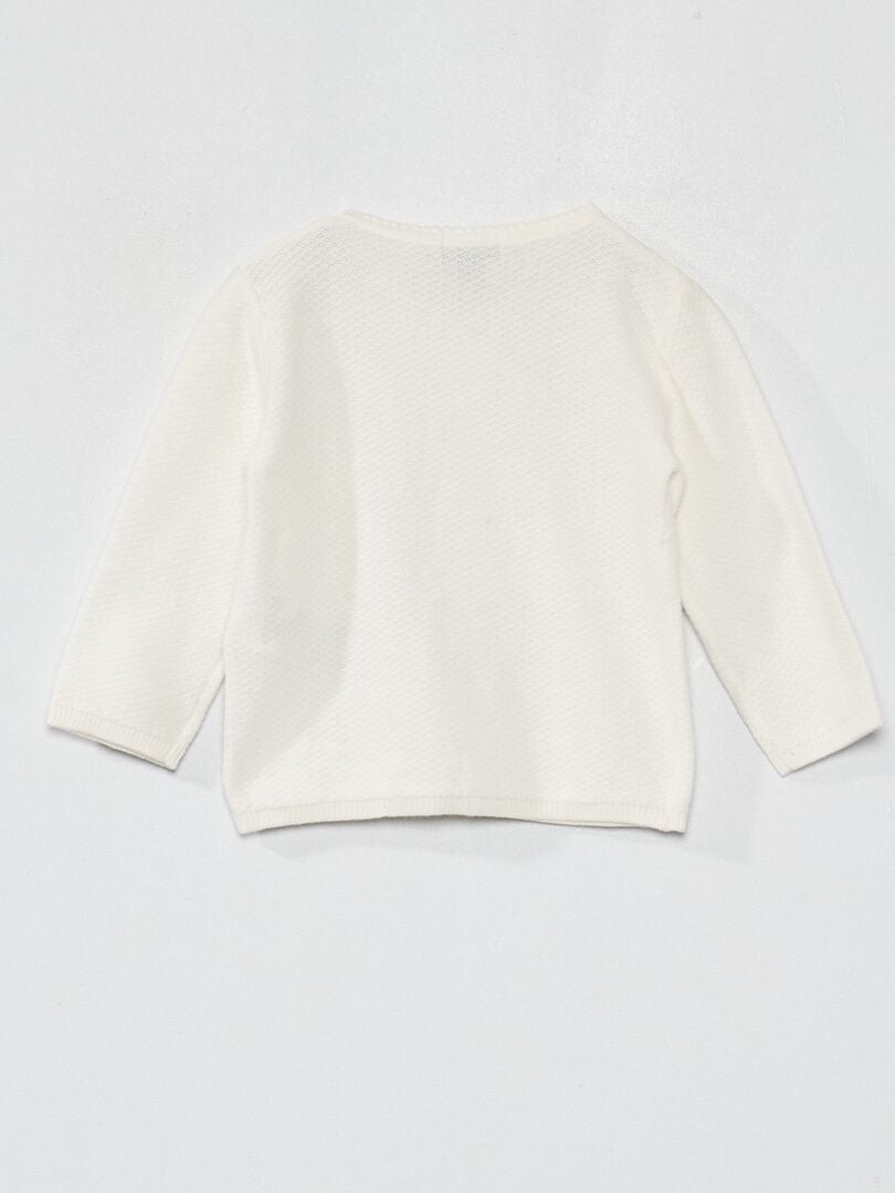 Cardigan in maglia fantasia - Bianco