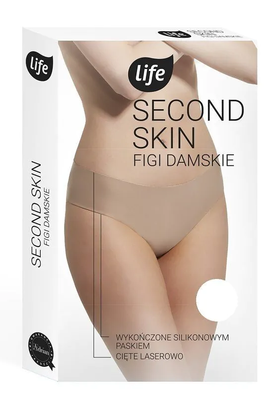 Life Figi Damskie Laserowo Cięte z Silikonem Rozm.Xl Bianco