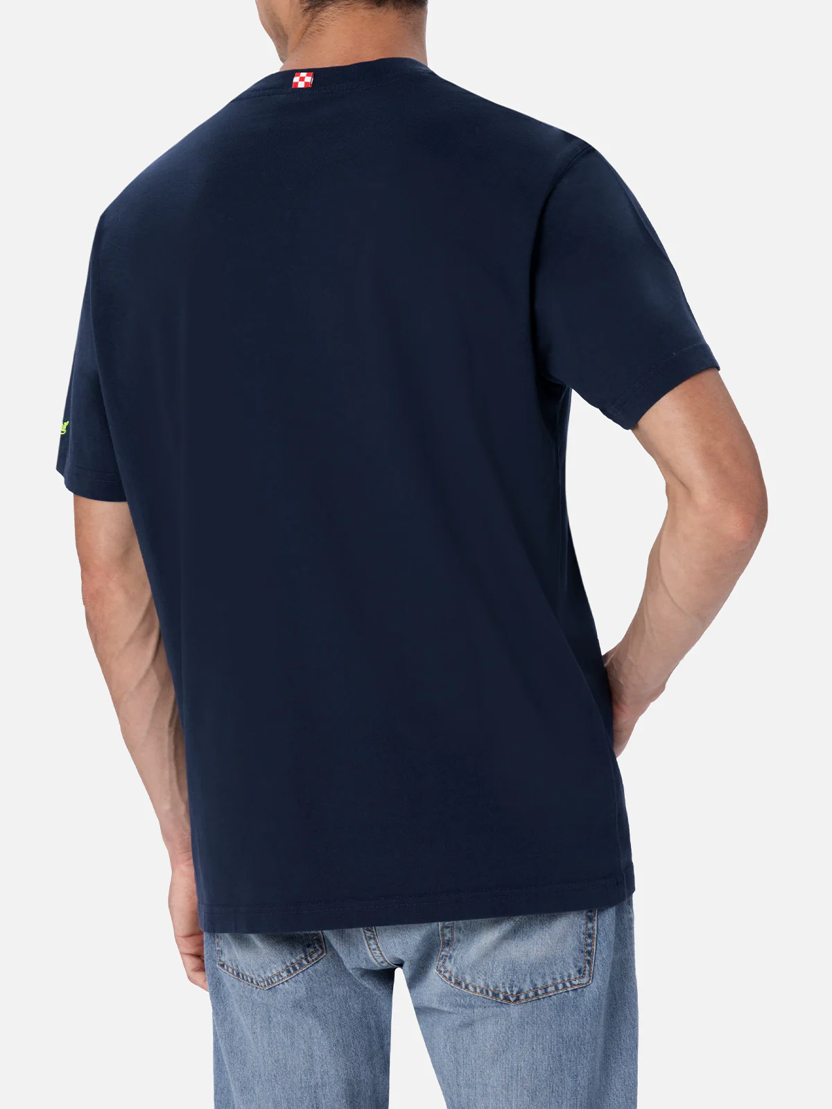 T-shirt da uomo in cotone con stampa piazzata e ricamo Lodola | MARCO