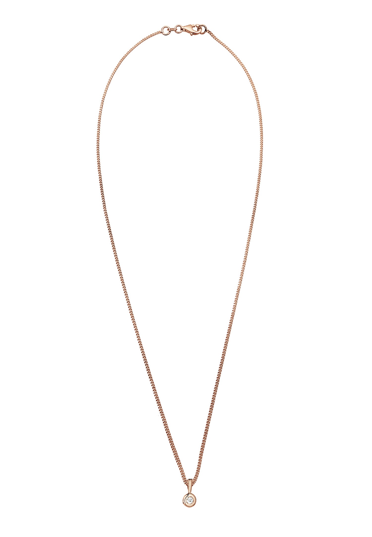 Elli DIAMONDS Femme Cercle Simple avec Diamant (0.03 ct.) - (925/1000) Argent