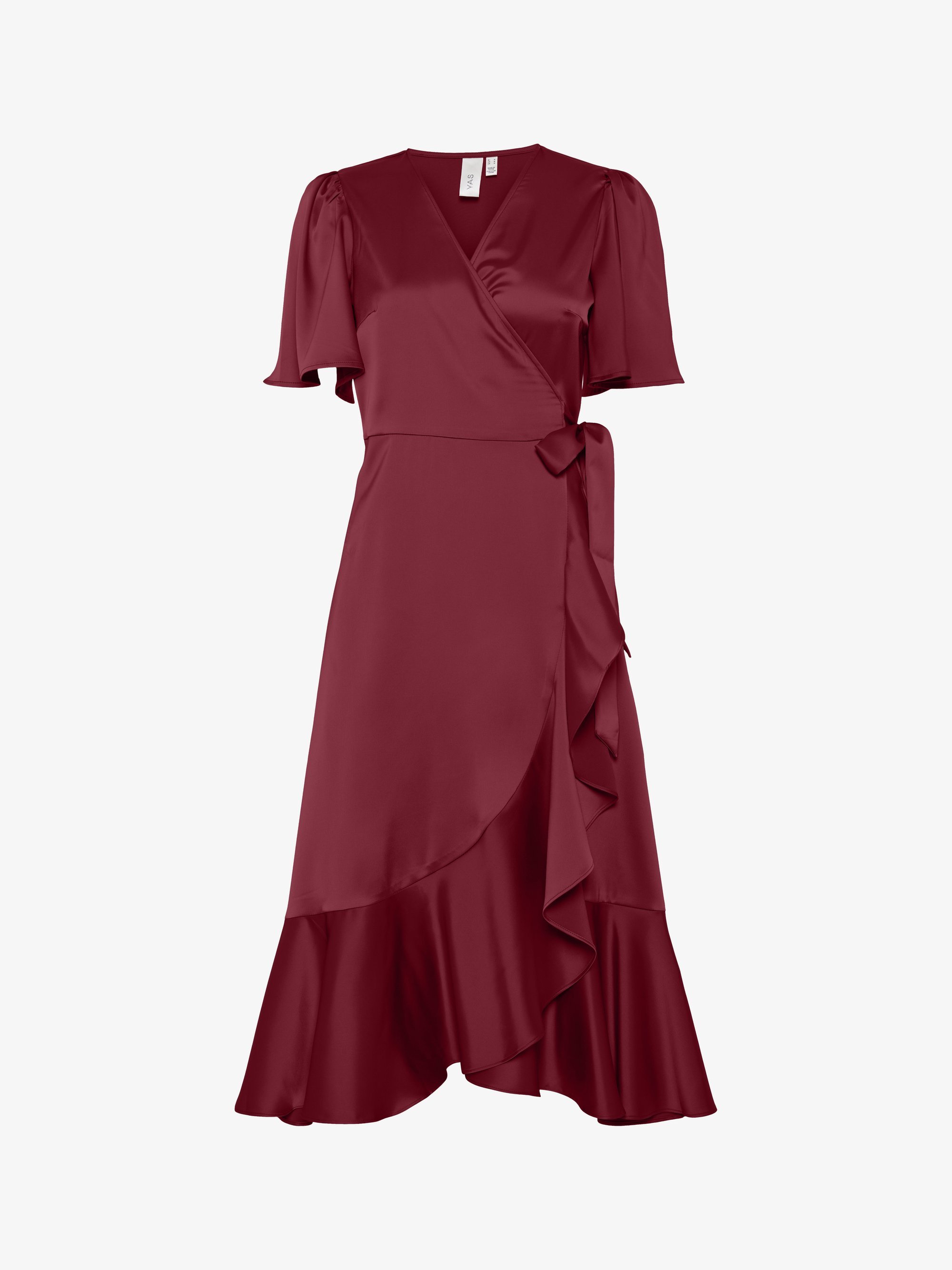 YAS YASTHEA MIDI WRAP DRESS - Feestkleding - Tibetaans rood