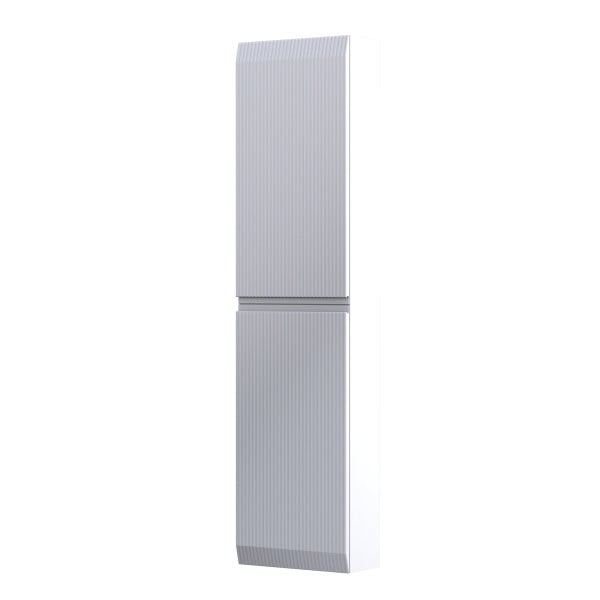 Ryflowana Szafka Łazienkowa Wysoka 40cm 1 Drzwi Biały Mat