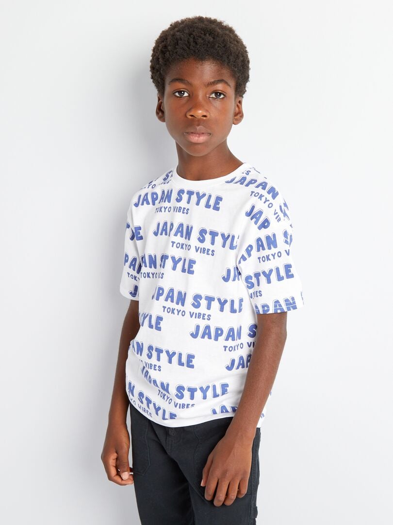 Camiseta com estampa 'Japão' - AZUL