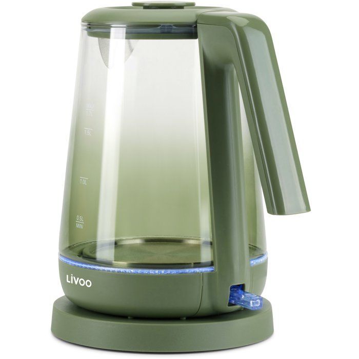 Hervidor de agua - LIVOO - DOD216V - 2200 W - 1,7 L - Vidrio / Verde