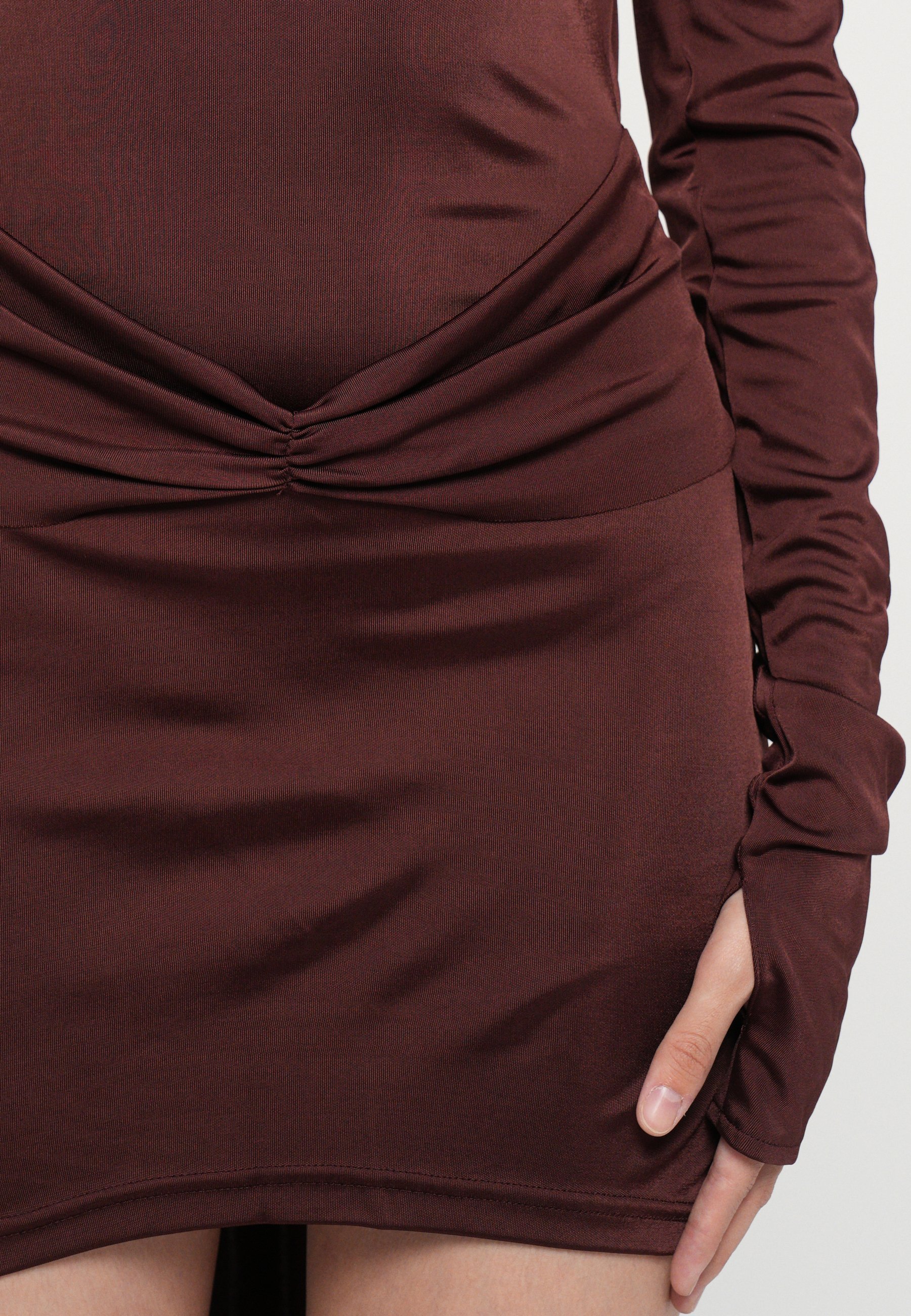 Robe longue David Koma à dos ouvert et détails froncés - Tenue de cérémonie - Bordeaux