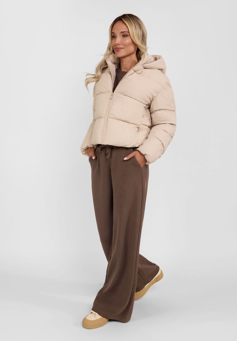 RESPECT SHORT ACOLCHOADO COM BOLSOS COM ZÍPER - Jaqueta de inverno - cor pedra