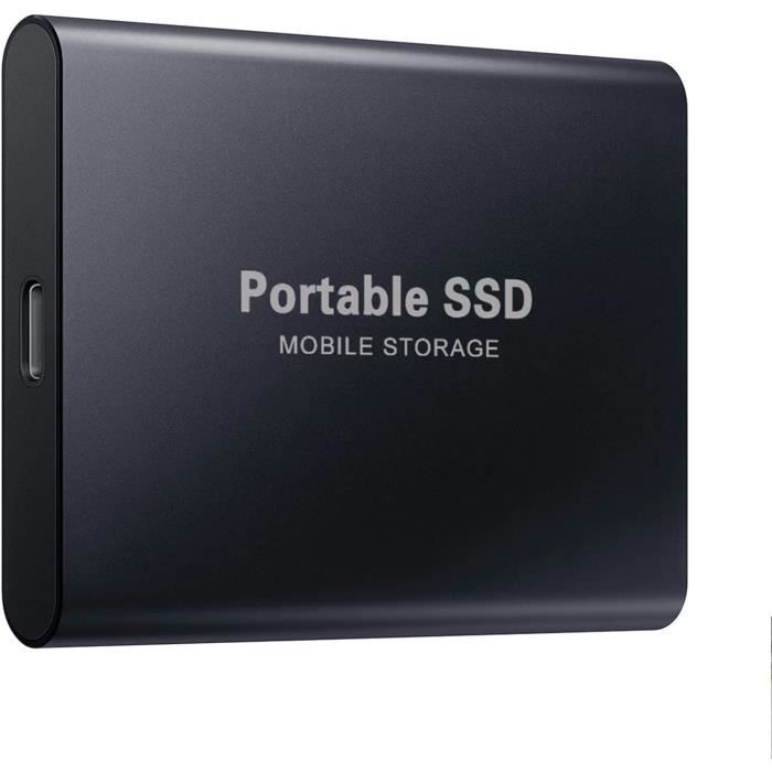Disco rigido esterno SSD USB 3.1, 4TB-2TB-1TB-500GB ad alta velocità per Windows XP, disco rigido esterno SSD portatile, nero 4TB