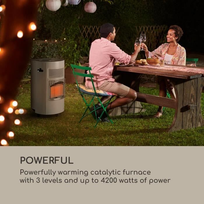Gasheizung - BLUMFELDT - Bonaparte - Schwarz - 4200 W - Mobil mit Rollen