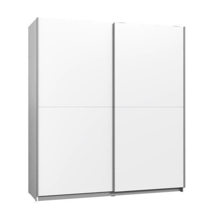 Wardrobe with 2 sliding doors - Particleboard - White - W 170.3 x D 61.2 x H 190.5 cm - ULOS
