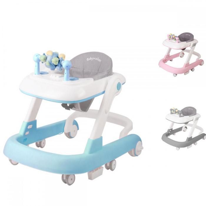 XUANYU -Trotteur Bébé Pliable Évolutif 4 en 1 -  Avce Musique - Scénarios applicables (maison/extérieur/cadeau) - Bleu