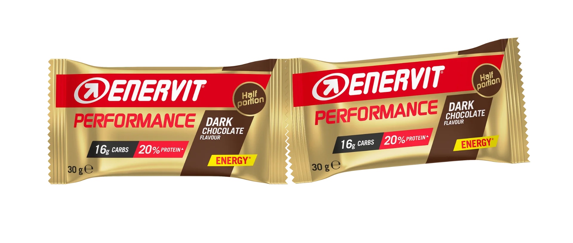 ENERVIT Power Sport Double Dark 2 repen van 30 g met vezels, vitaminen, eiwitten en mineralen